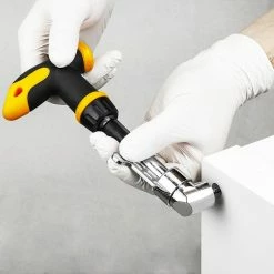 Best Sale 👏 BeMatik Tournevis manuel avec design angulaire. Adaptateur hexagonal 1/4 6,35 mm pour mandrin à angle droit et 6 conseils 😀 -Sam Outillage STORE 8434852169738 3