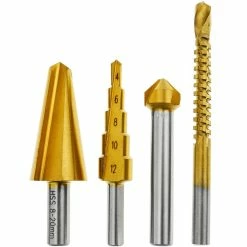 Deals 🎉 BeMatik Foret à étages spiral pour perceuse et meuleuse 4 pièces hélicoïdales et fraisées 🔔 -Sam Outillage STORE 8434852169899 3