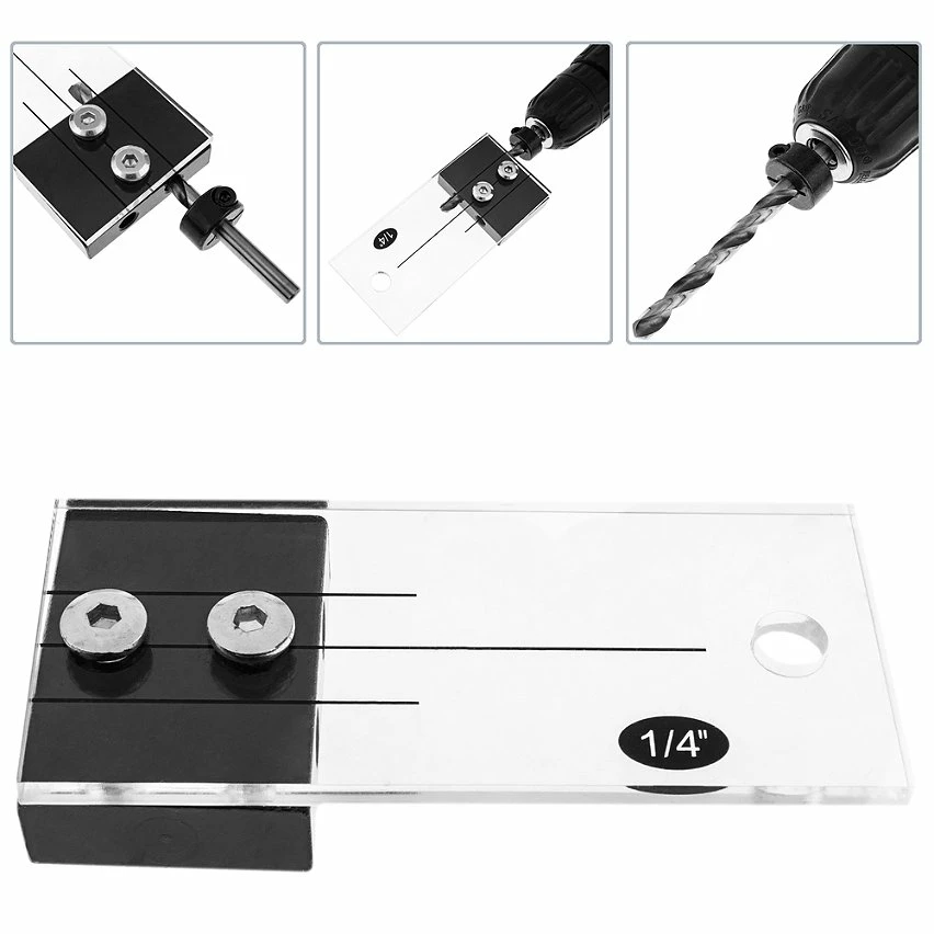 Cheap 😀 BeMatik Système de guidage et de centrage pour le perçage de trous en parallèle dans les menuiseries 6 mm 1/4" 🎁 2 Cheap 😀 BeMatik Système de guidage et de centrage pour le perçage de trous en parallèle dans les menuiseries 6 mm 1/4" 🎁 – Image 2