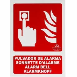 Coupon 🤩 PrimeMatik Affiche de sonnette d'alarme homologué 21 x 30 cm. Signal luminescent ✔️