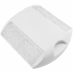 Budget 👍 PrimeMatik Réflecteur routier 103 x 87 mm. Capteur de sol en plastique blanc ⭐