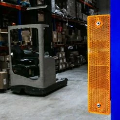 Best Sale 🤩 PrimeMatik Réflecteur routier 18 x 180 mm. Capteurs muraux en métal orange ✔️ -Sam Outillage STORE 8434852189743 3