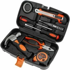Promo 🧨 PrimeMatik Coffret d'outils de base de 8 pièces. Tournevis, pince, marteau, ruban à mesurer, etc. 🔔