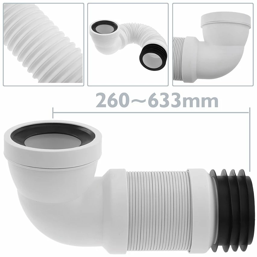 New 🔥 PrimeMatik Manchon de raccordement WC coudé extensible à 90 ° ∅ 105mm 👍 2 New 🔥 PrimeMatik Manchon de raccordement WC coudé extensible à 90 ° ∅ 105mm 👍 – Image 2