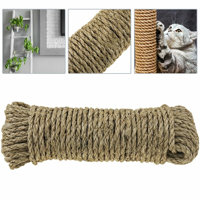 Best deal ❤️ PrimeMatik Corde torsadée en sisal 3 torons 30 m x 6 mm naturel 🔥 2 Best deal ❤️ PrimeMatik Corde torsadée en sisal 3 torons 30 m x 6 mm naturel 🔥 – Image 2