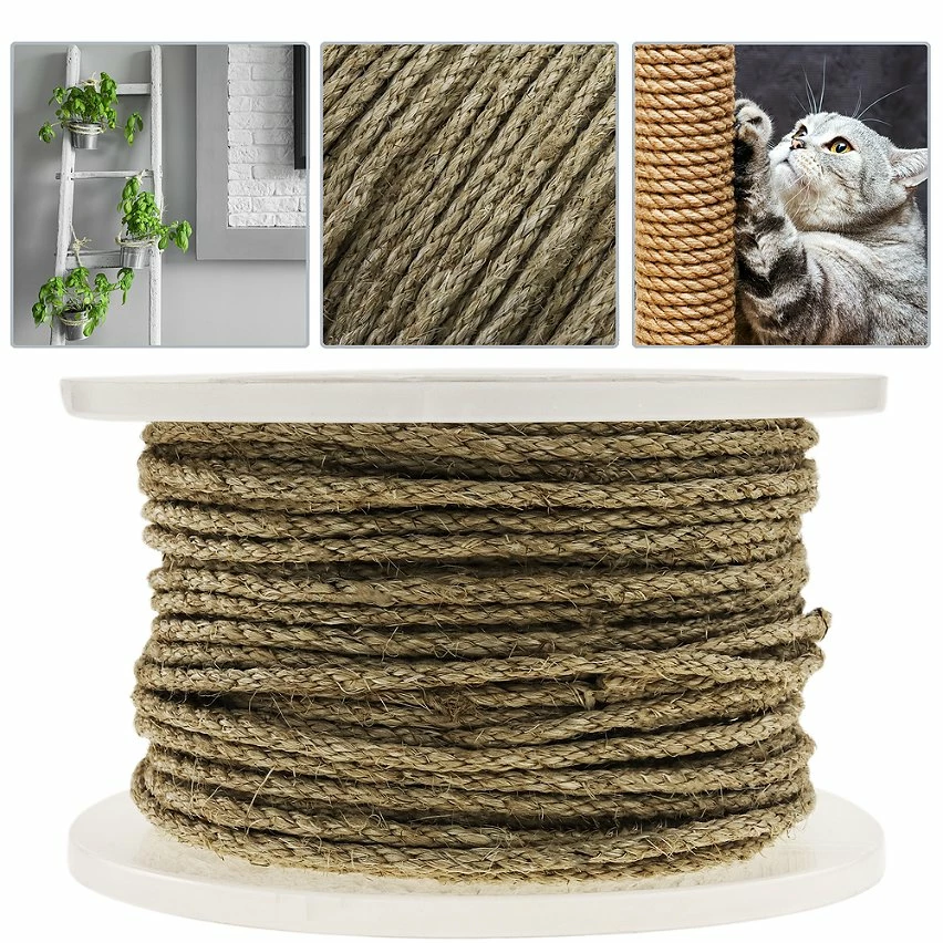 Deals 🛒 PrimeMatik Corde torsadée en sisal 3 torons 100 m x 6 mm naturel 💯 2 Deals 🛒 PrimeMatik Corde torsadée en sisal 3 torons 100 m x 6 mm naturel 💯 – Image 2