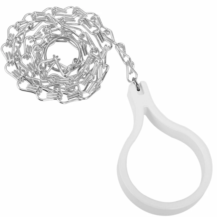 Hot Sale 🔔 PrimeMatik Poignée de réservoir de WC avec chaîne et anneau blanc 🥰 2 Hot Sale 🔔 PrimeMatik Poignée de réservoir de WC avec chaîne et anneau blanc 🥰 – Image 2