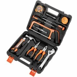Best Sale 😉 PrimeMatik Jeu d'outils de base de 12 pièces. Tournevis, pinces, marteau, ruban à mesurer, etc. 🌟