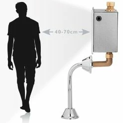 Deals ❤️ PrimeMatik Robinet de chasse automatique infrarouge pour WC avec entrée d'eau verticale 🎉 -Sam Outillage STORE 8434852226615 3