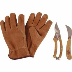Deals 🔔 Esschert Design Set d'outils pour tailler avec gant en cuir 🎁