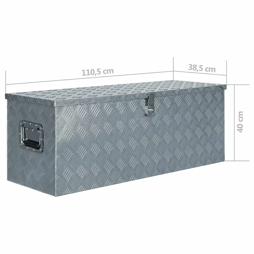 Hot Sale 🥰 vidaXL Boîte en aluminium 110,5 x 38,5 x 40 cm Argenté 😀 5 Hot Sale 🥰 vidaXL Boîte en aluminium 110,5 x 38,5 x 40 cm Argenté 😀 – Image 5