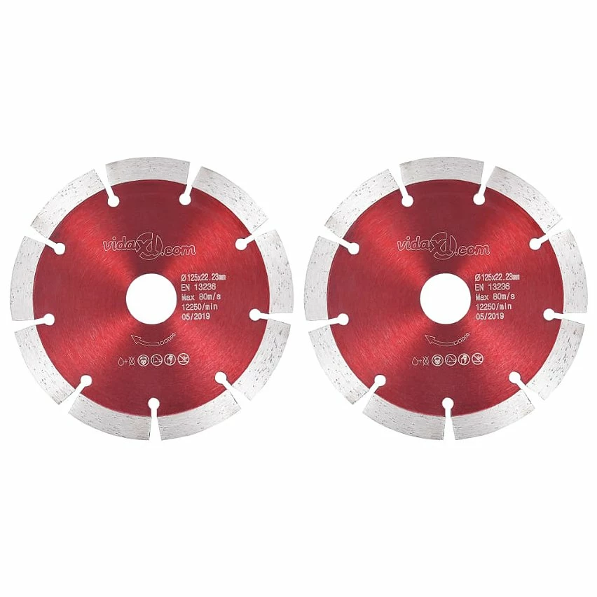 New 😉 vidaXL Disques de coupe diamantés 2 pcs Acier 125 mm 🎉 1 New 😉 vidaXL Disques de coupe diamantés 2 pcs Acier 125 mm 🎉