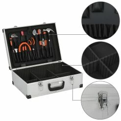 Top 10 🎁 vidaXL Valise à outils 46 x 33 x 16 cm Argenté Aluminium ✨ -Sam Outillage STORE 8718475730101 5
