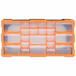 Best Sale 🌟 vidaXL Organisateur multi-tiroirs avec 22 tiroirs 49x16x25,5 cm 🧨 -Sam Outillage STORE 8720286058770 3