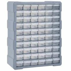 Deals ❤️ vidaXL Organisateur multi-tiroirs avec 60 tiroirs 38x16x47,5 cm 👏